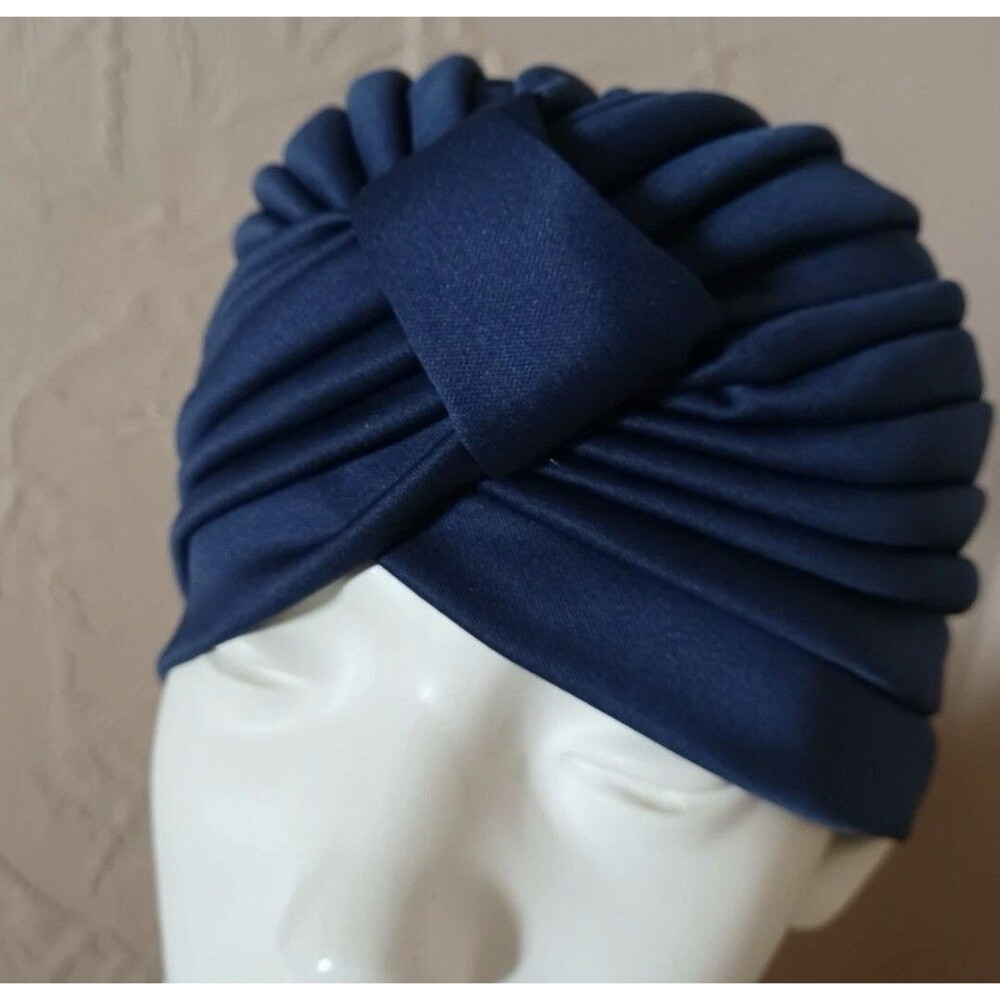 Vintage 70’s Betmar Ethel Knit Turban. Royal Blue. Poly. One Size. USA.